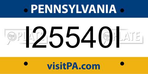 I25540I Pennsylvania License Plate