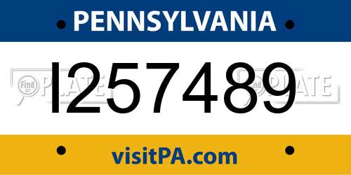 I257489 Pennsylvania License Plate
