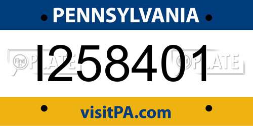 I258401 Pennsylvania License Plate