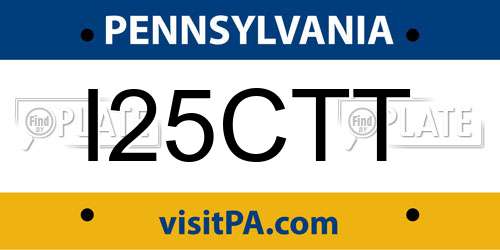 I25CTT Pennsylvania License Plate