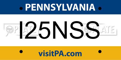 I25NSS Pennsylvania License Plate