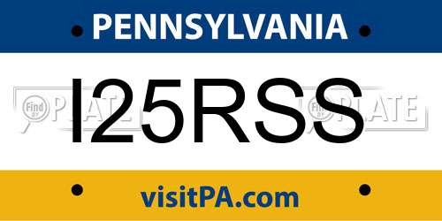 I25RSS Pennsylvania License Plate