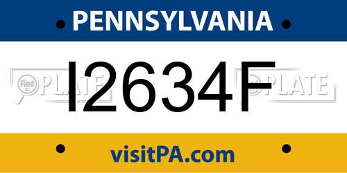 I2634F Pennsylvania License Plate