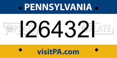 I26432I Pennsylvania License Plate
