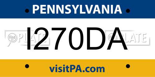 I270DA Pennsylvania License Plate