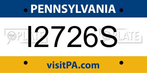 I2726S Pennsylvania License Plate
