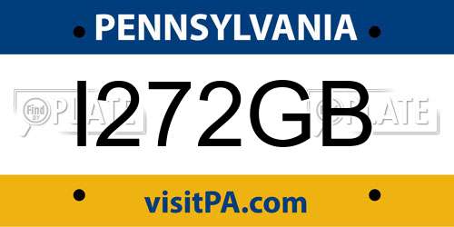 I272GB Pennsylvania License Plate