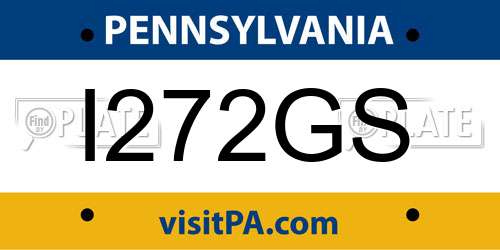 I272GS Pennsylvania License Plate
