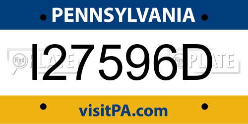 I27596D Pennsylvania License Plate