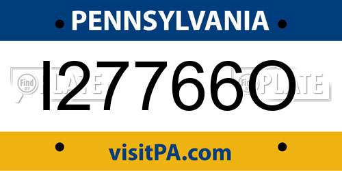 I27766O Pennsylvania License Plate