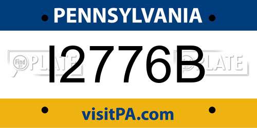 I2776B Pennsylvania License Plate