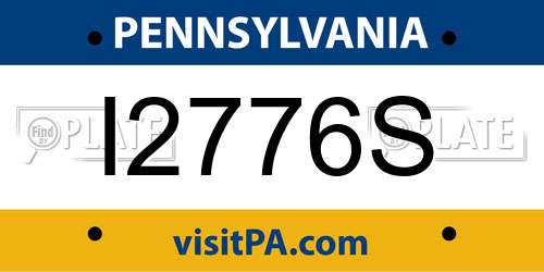 I2776S Pennsylvania License Plate