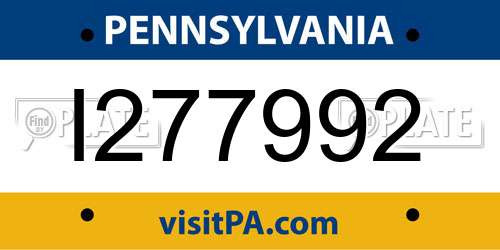 I277992 Pennsylvania License Plate