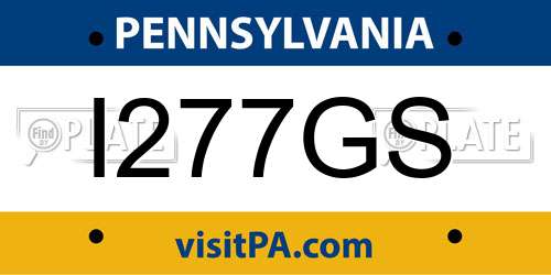 I277GS Pennsylvania License Plate