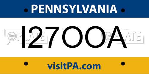 I27OOA Pennsylvania License Plate