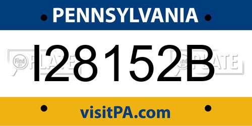 I28152B Pennsylvania License Plate