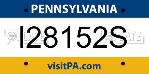 I28152S Pennsylvania License Plate