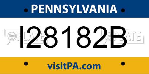 I28182B Pennsylvania License Plate