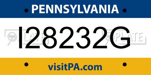 I28232G Pennsylvania License Plate