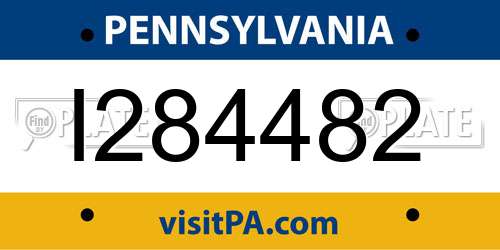 I284482 Pennsylvania License Plate