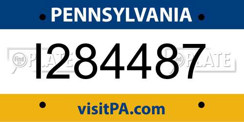 I284487 Pennsylvania License Plate