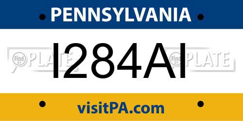 I284AI Pennsylvania License Plate