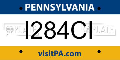I284CI Pennsylvania License Plate