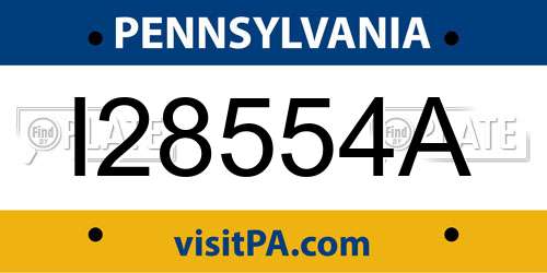 I28554A Pennsylvania License Plate