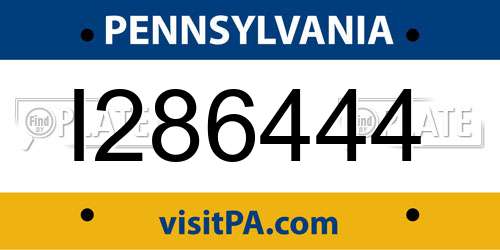 I286444 Pennsylvania License Plate