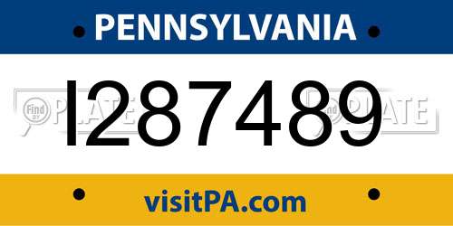 I287489 Pennsylvania License Plate