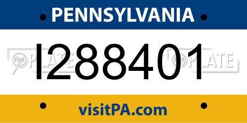 I288401 Pennsylvania License Plate