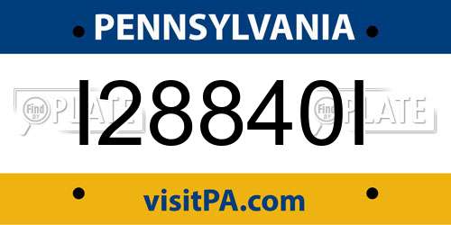 I28840I Pennsylvania License Plate
