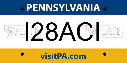 I28ACI Pennsylvania License Plate