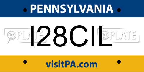 I28CIL Pennsylvania License Plate
