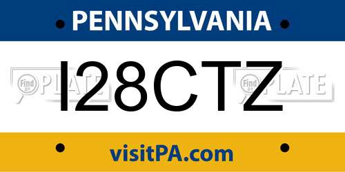 I28CTZ Pennsylvania License Plate