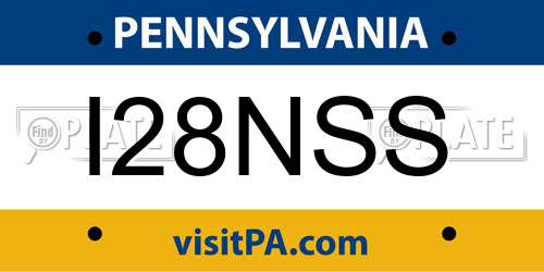 I28NSS Pennsylvania License Plate
