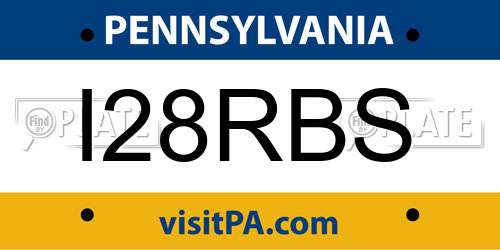 I28RBS Pennsylvania License Plate