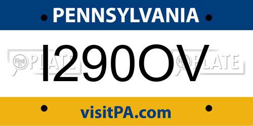 I290OV Pennsylvania License Plate