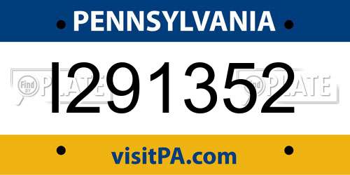I291352 Pennsylvania License Plate