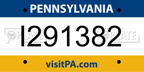 I291382 Pennsylvania License Plate