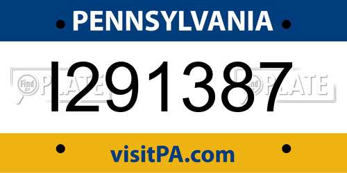 I291387 Pennsylvania License Plate