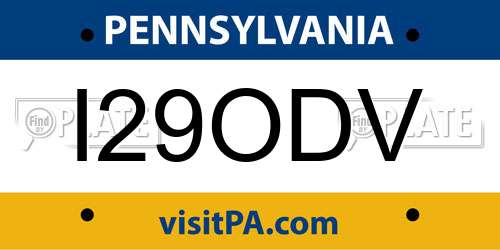 I29ODV Pennsylvania License Plate