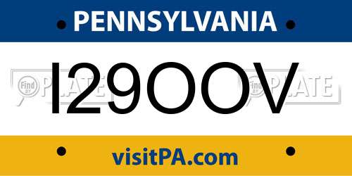 I29OOV Pennsylvania License Plate