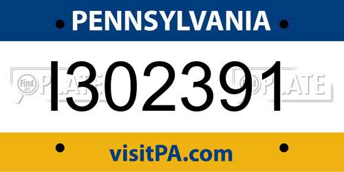 I302391 Pennsylvania License Plate