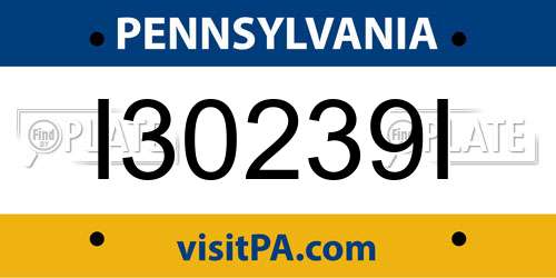 I30239I Pennsylvania License Plate