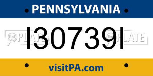 I30739I Pennsylvania License Plate