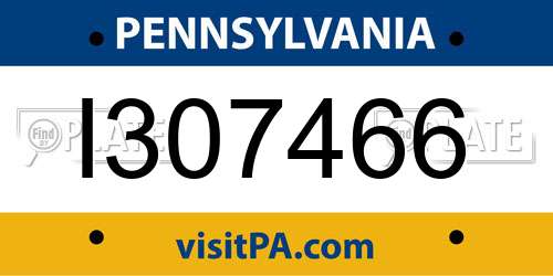I307466 Pennsylvania License Plate