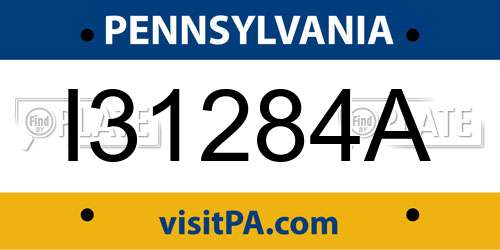 I31284A Pennsylvania License Plate