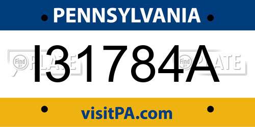 I31784A Pennsylvania License Plate