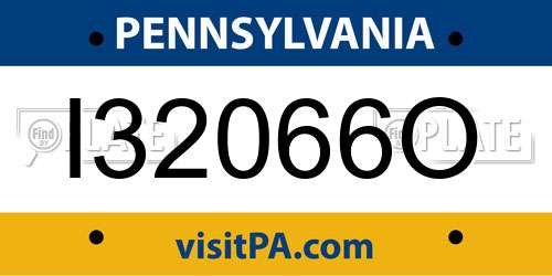 I32066O Pennsylvania License Plate